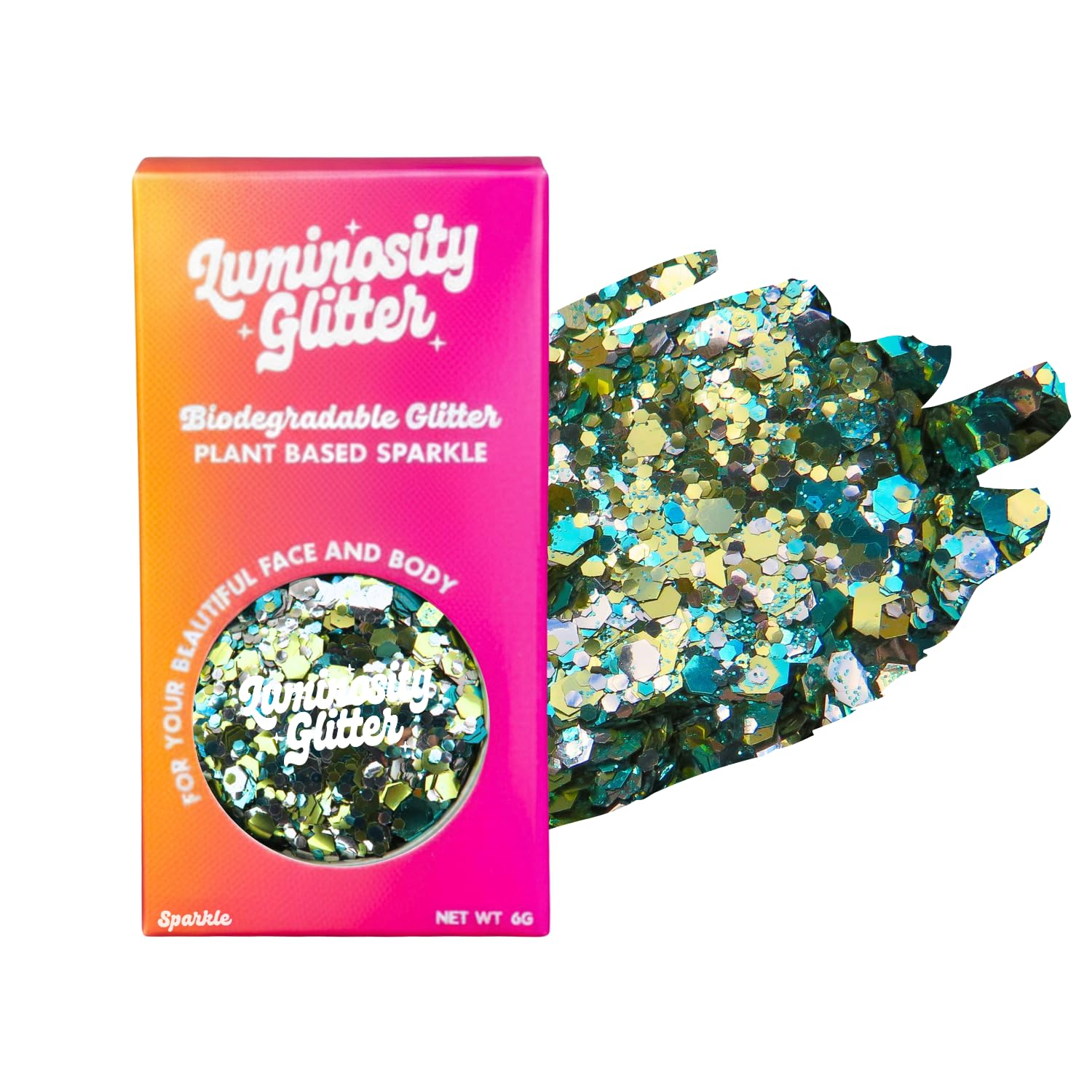 Pineapple Kisses Biodegradable Glitter Mix 6g - for Use on Your Face and Body - Festival Face Glitter - Biodegradable Sparkle Makeup for Glastonbury Festival