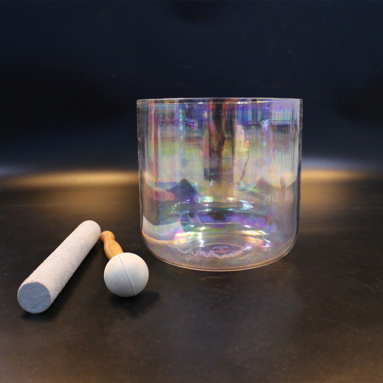 Cosmic Light Clear A Third Eye Chakra Quartz Crystal Singing Bowl 7" with free case