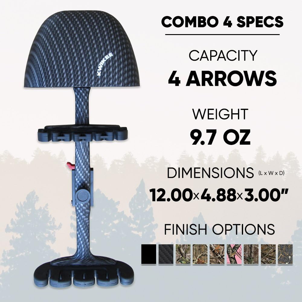 Kwikee Kwiver Combo 4 Arrow Bow Quiver for Archery and Hunting - Quick Detach, Lightweight, Carbon Black pattern : Archery Quivers : Sports & Outdoors
