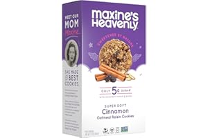 Maxine's Heavenly Cinnamon Oatmeal Raisin Cookies | Gluten Free, Made with Oats, Sweetened with Coconut Sugar & Dates | Tasty Low Sugar Vegan Dessert | 7.2 Ounces Each (1 pack)