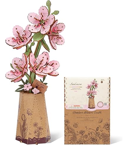 Amazon.com: ROBOTIME 3D Wooden Lily Flower Puzzle TW071 - DIY