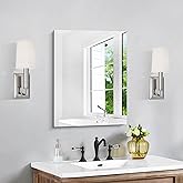 CILIBER Frameless Mirror, 18x24 Mirrors for Wall, Rectangle Bathroom Mirror for Over Sink, 18 inch Vanity Mirror with Polished Edge, 3mm Tempered Glass, Hangs Horizontally or Vertically