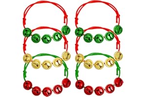 Palotay Christmas Bell Bracelets Red Green Jingle Bell Bracelet for Women Adjustable Christmas Party Favor Accessories Gifts