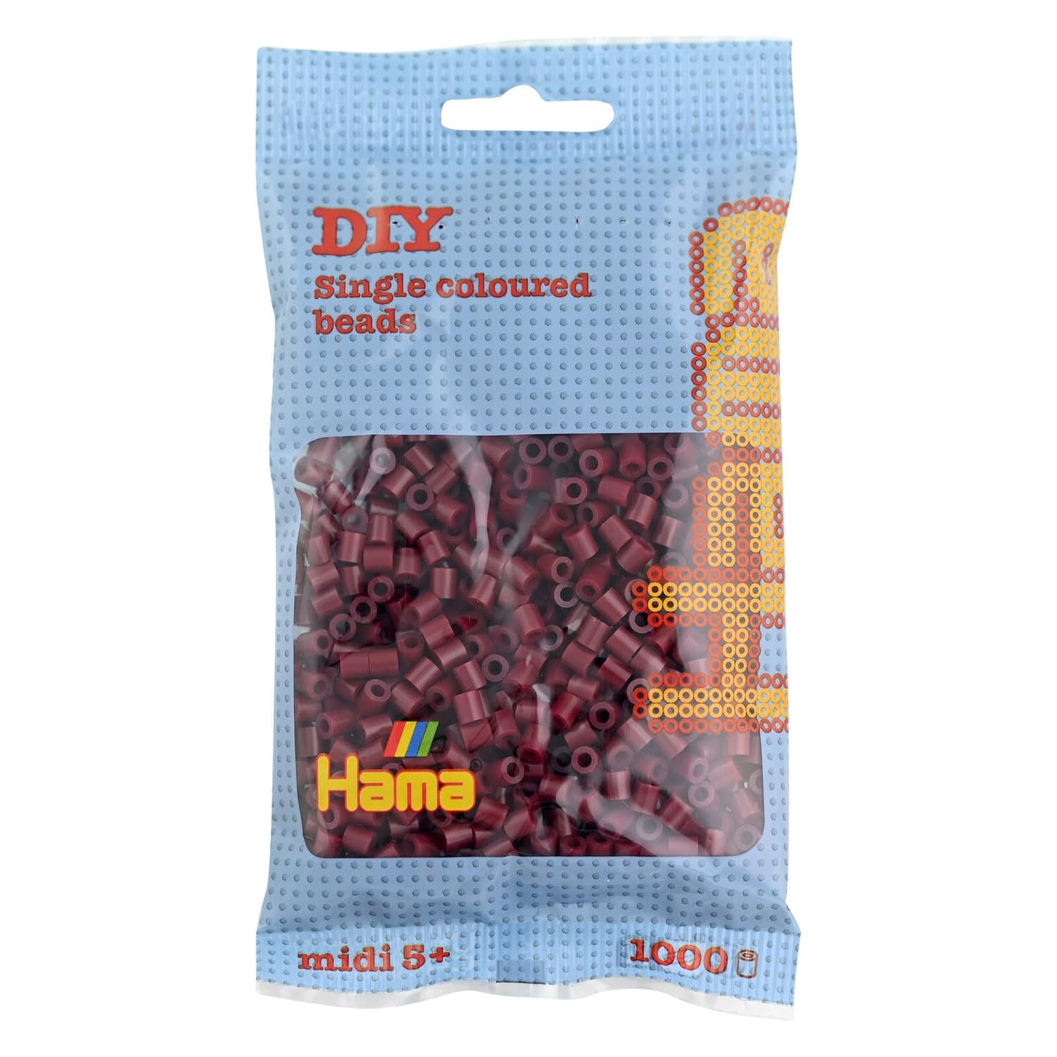 Hama 207-30 Beads - Burgundy (1000 Midi Beads) — image 1