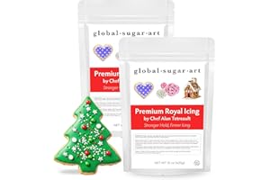 Global Sugar Art Premium Royal Icing Mix, Kosher Frosting for Cookie Decorating, Made in USA, Just add Water (15 Ounces, 2 Pack)