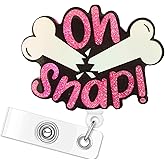 Oh Snap Ortho Badge Reel - Funny Broken Bone Badge Reel Holder Retractable with Swivel Alligator Clip Glitter Gift for Radiology X-Ray Tech Orthopedics Nurse CST