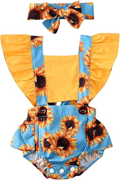 baby sunflower overalls