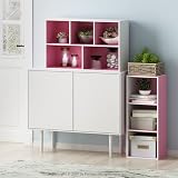 Furinno LUDER 3-Cube Bookshelf White Pink 30.5x80x23.6 cm view 4