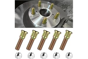 VKQTS 1/2" 20 Wheel Studs and Lug Nuts Kit OEM#007-122-00,5-Pack Trailer Wheel Studs & 1/2-20 Lug Nuts Replacement,High-Strength Tire Stud Car Accessories for Trailer Wheels Hub