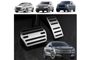 ANFOKAS 2pcs Compatible with Ford Maverick Escape Bronco Sport Mustang Mach E 2025 2024 2023 2022 2021 Accessories Car Pedals Foot Pedal Covers -Silver