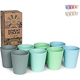 Grow Forward Premium Plastic Kids Cups - 13 oz Unbreakable Wheat Straw Cups for Kids - Non Toxic BPA Free Drinking Glasses for Water, Smoothie - Small Dishwasher Safe Kitchen Tumblers - Rainforest