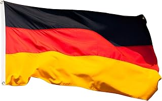 Aricona Deutschland Flagge - Deutschlandfahne 90 x 150 cm mit Messing-Ösen - Strapazierfähige Fahne für Fahnenmast - 100% Polyester