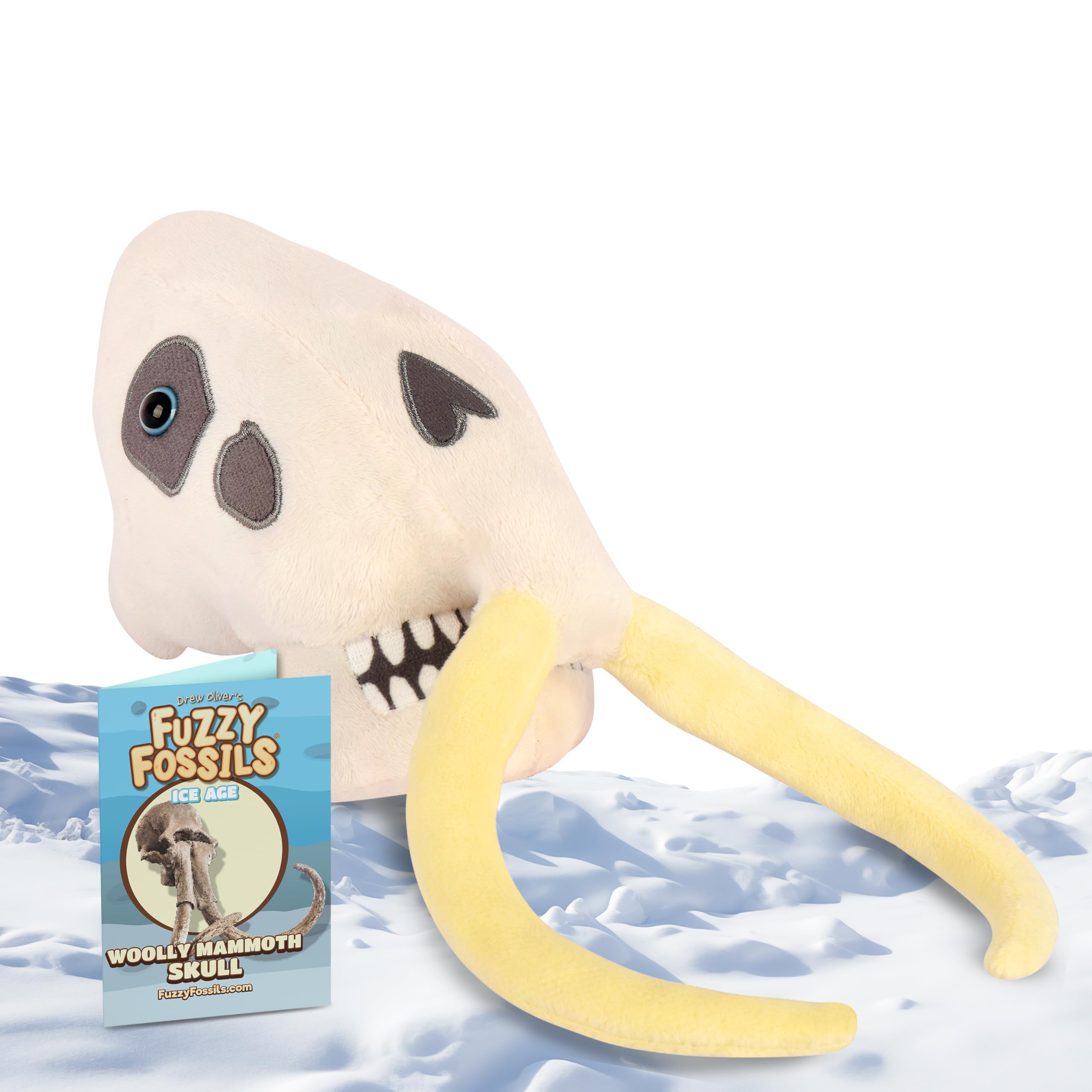 Fuzzy Fossils Woolly Mammoth Skull Plush Giant Microbes Prehistoric Toy 24cm
