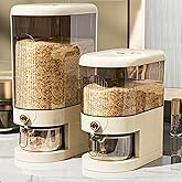 Peaoop 22LBS Rice Dispenser, Large Grain Container Storage with Lid Measuring Cylinder Household Cereal Dispenser Bucket for Kitchen Soybean Corn (22lb)