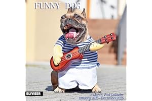 BLYYIEER 2025 Wall Calendar,Funny Dogs Monthly Wall Calendar, 12" x 24" Open,Family Planner Calendar, Home & Office Organizer,Hangable,for Dogs lover