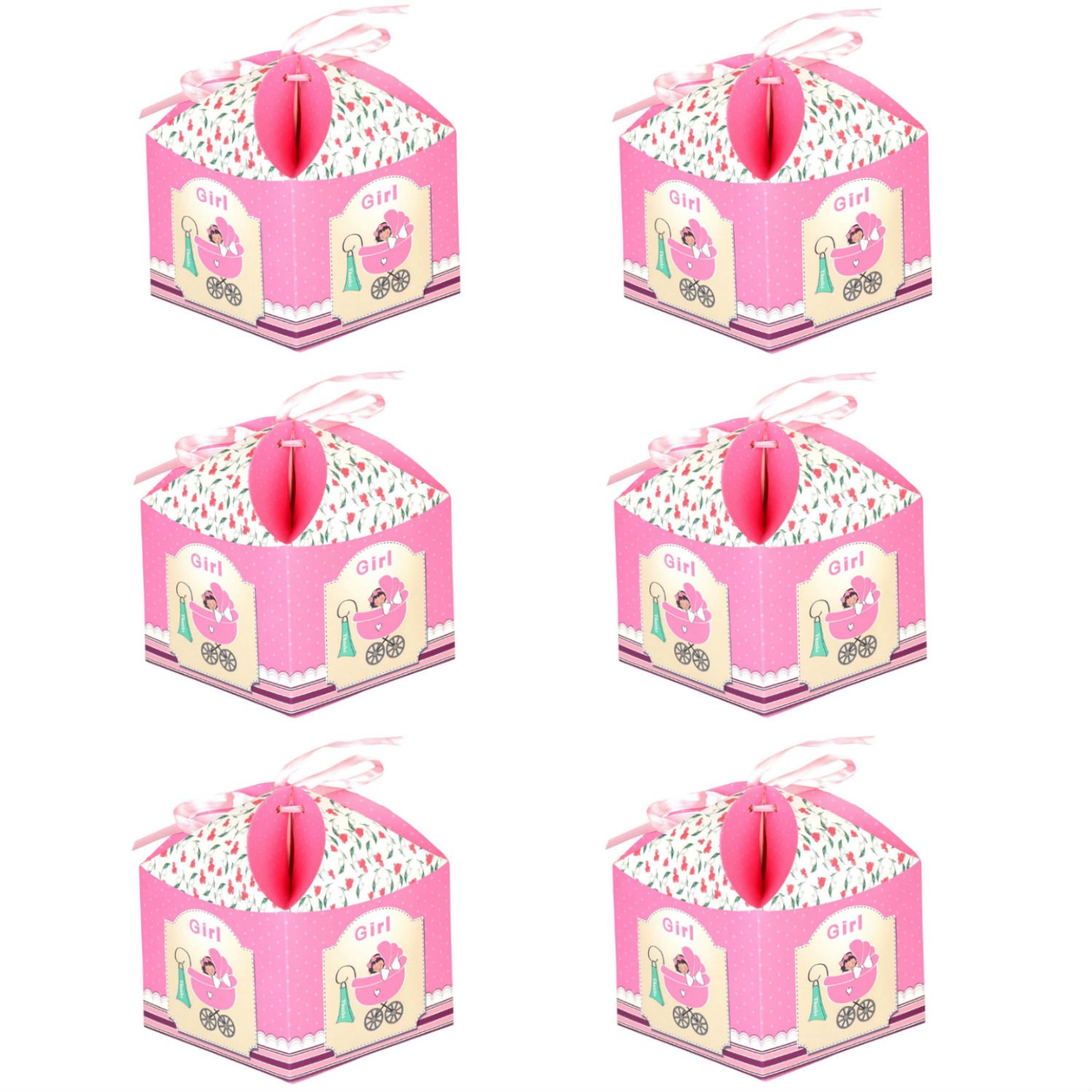 baby girl announcement boxes