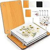 Noamus 54Pcs Flower Press Kit, 7" x 9.5" 6-Layer Wooden Leaves Pressing Kit for Adult, Solid Wood Book Pressed Plant Preservation Kits, DIY Arts Dried Flowers Craft Tool for Gift