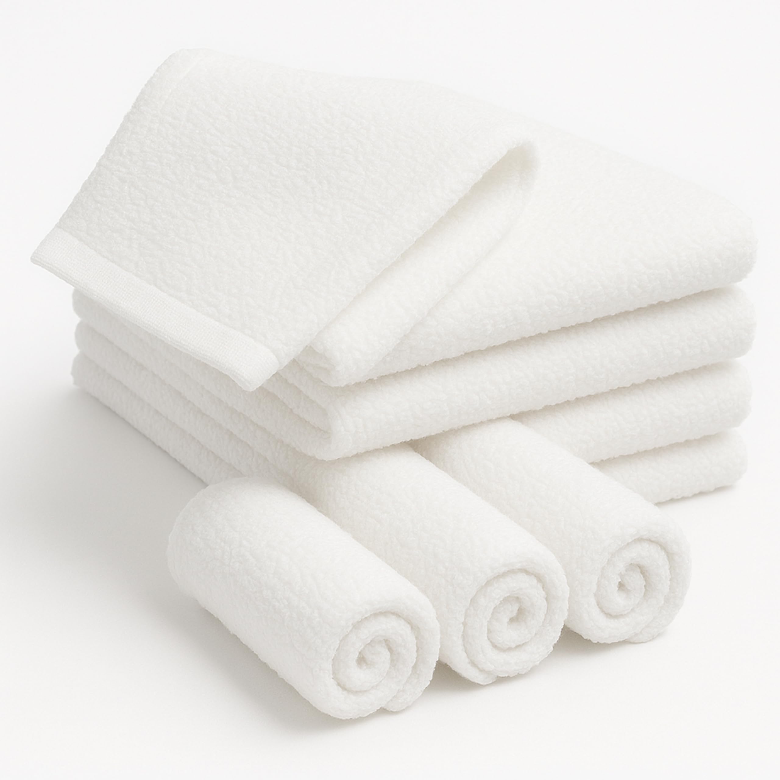 Dudu N Girlie Reusable 100% Cotton Nappies – 6 Pack 60x60cm Soft Terry Towelling Cloths, Washable Absorbent Flannels, Multi-Purpose Eco Towels for Newborn Care