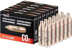 Lancer Tactical 8g CO2 Cylinder Cartridge Charger for Kitchen Use, Pepper Gun, Seltzer Water/Soda Chargers, Airsoft, Air Gun, (5 Count -30 Count)