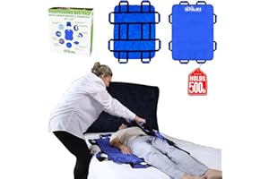 SIMPLY SENIORS Positioning Bed Pad with Handles 48" X 40"- Bed Mobility Aid for Seniors, Disabled & Limited Mobility - Non-Slip, Washable & Comfortable - Enhance Safety & Independence - Draw Sheets for Bed Transfers