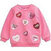 Mud Pie unisex-child Mud Pie Kids Valentine's Day Sequin Hearts Sweatshirt