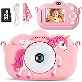 MAVOKIS Kids Camera Digital Camera for Age 3-8, 1080P Toddler Camera for Kid with 32GB SD Card, Toddler Girls Toys Age 6-9, Christmas Birthday Gifts for Children, Peach Pink