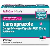 HealthCareAisle Lansoprazole 15 mg, 42 Delayed-Release Capsules | Acid Reducer, Treats Frequent Heartburn