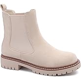 GUTOUGE Women’s Chelsea Boots with Lug Sole Ankle Booties
