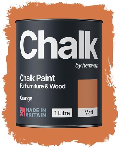 Hemway Chalk Paint Orange 1L Matt Finish Furniture & Walls Chalk Paint