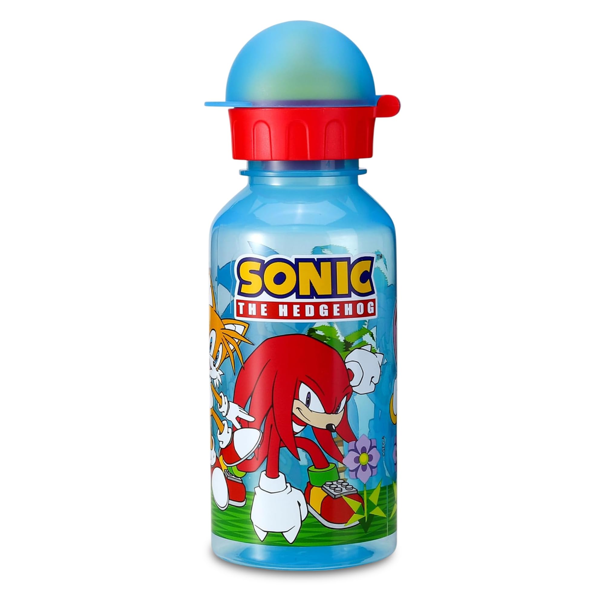 Stor Kids Water Bottles - 370ml Reusable & BPA Free Toddler Drinks Bottles, Lightweight Small Plastic Water Bottle for School & Sports (Sonic the Hedgehog)