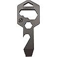 Lunamax Mighty Key-TITANIUM 8 in 1 Multi-Tool for Keychain- Strong, Lightweight, All- in-One Bottle Opener, Flathead Screwdriver, Wrench, Box Cutter, and Hex Driver (Classic Silver)