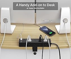 CCCEI Standing Desk Clamp Power Strip with 15