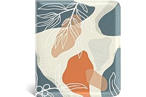 Nipichsha Womens Wallet, Small Slim RFID Credit Card Wallet for Women, Leather Compact Bifold Wallet with Zipper Coin Pocket, Cute Card Holder Wallet Ladies Purse with ID Window (Abstract Boho Leaf)