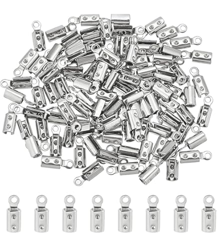 200pcs Silver Jewelry Findings Kit - Cord End Caps, Clasps, Bails For Necklace & Bracelet Making