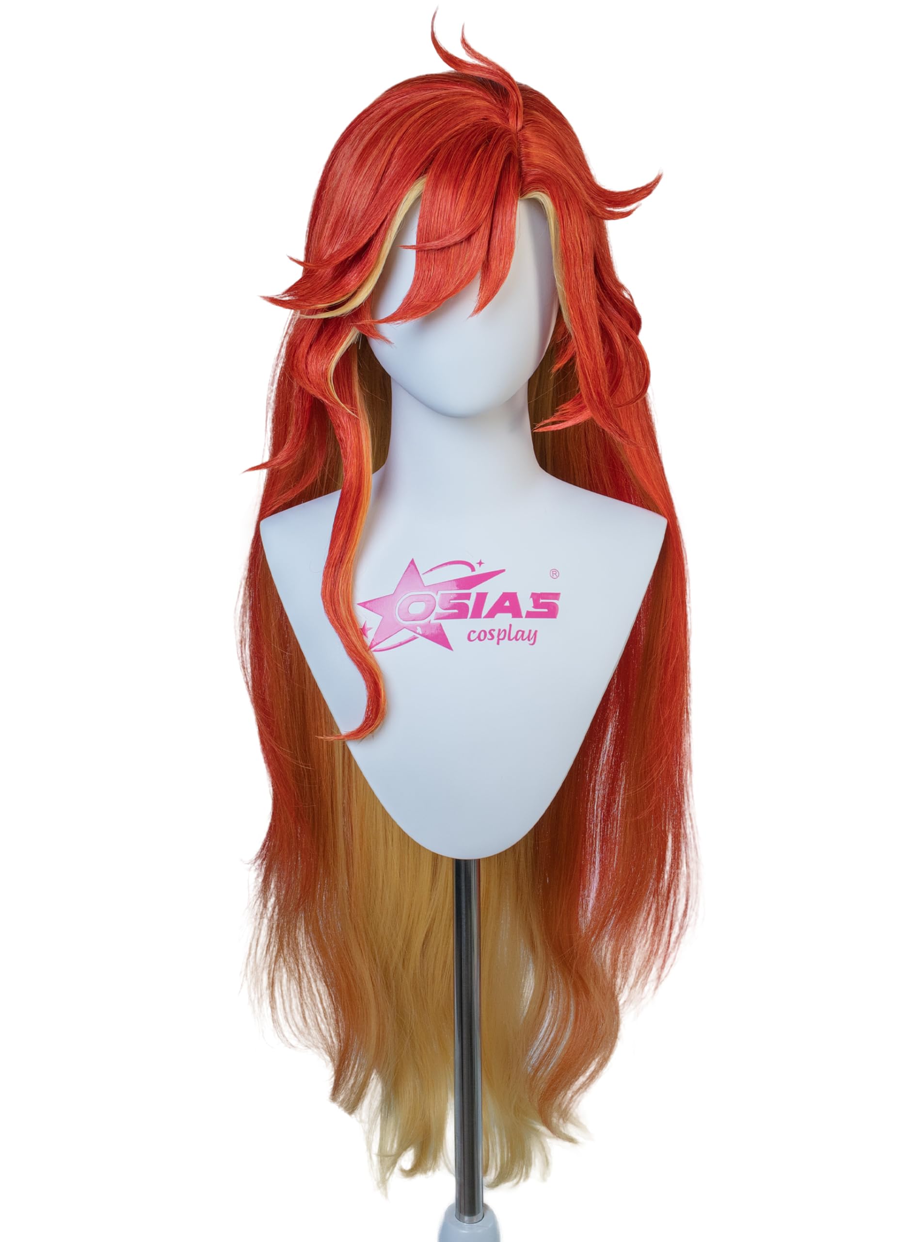 OSIAS Mavuika Wig Long Red to Yellow Gradient Synthetic Heat Resistant Hair