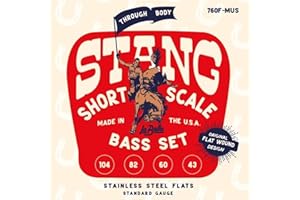 La Bella 760F-MUS STANG – Stainless Steel Flat Wound Short Scale Through Body Light 4 - Bass Guitar String 43-104