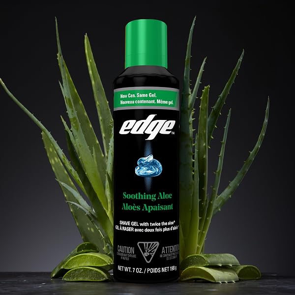 EDGE SHAVING GEL FOR MEN, SOOTHING ALOE WITH TWICE THE ALOE, (6 PACK) – SHAVE GEL FOR MEN THAT MOISTURIZES, PROTECTS AND SOOTHES TO HELP REDUCE SKIN IRRITATION