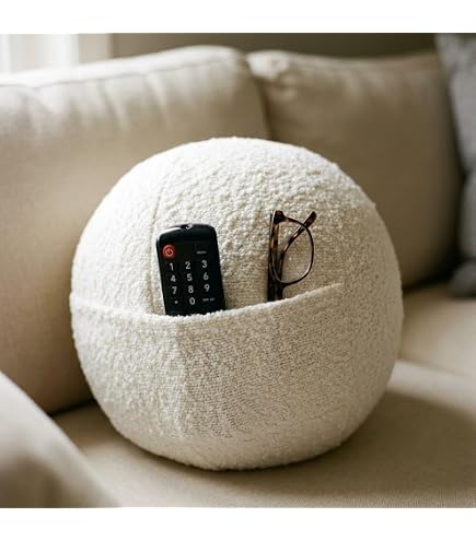 Amazon.com: COZELA Orb Bouclé Sphere Pillow, 12 Inch Ergonomic