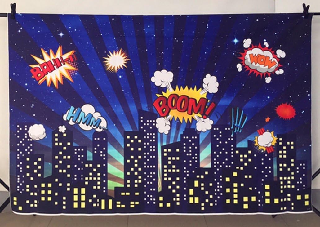 MEHOFOTO Photo Background Super Hero Theme City Building Children Birthday Backdrop for Photography 7x5ft - Image 5