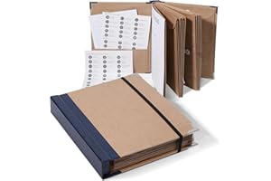 BANGREAT The Folio Document Organizer,Important Document Organizer| Extra Thick Paper,Hard Cardboard Cover,Durable Binder for Office and Home,Birth Certificates, Social Security Cards, Passports (Kraft Brown)