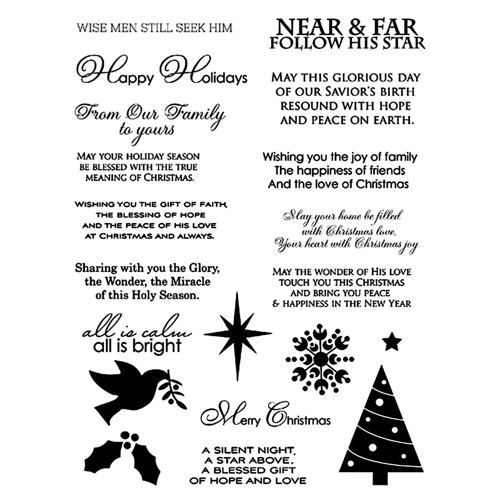 Briartw Heart Clear Stamp Set for Card Making, Scrapbooking, Greeting Cards, Transparent, Rubber, 20x16cm/8x6inch