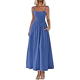 PRETTYGARDEN Women's Smocked Maxi Dresses 2026 Summer Sundress Casual Spaghetti Strap Swing A Line Long Flowy Beach Dress