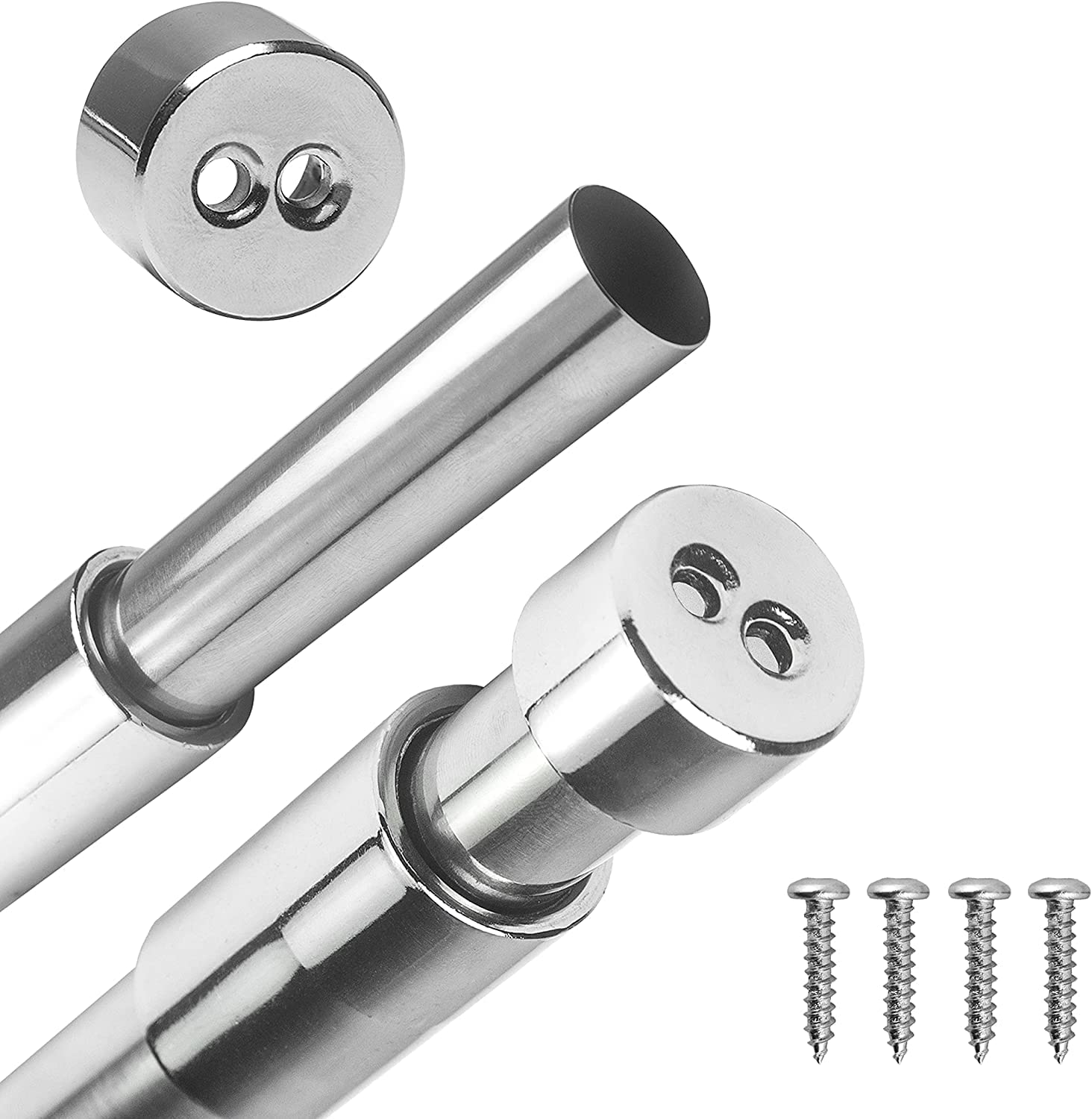VL Extendable Wardrobe Rail 57-100 cm Fitting Stainless Steel Adjustable Clothes Rail Pole With Both End Sockets & Screws Heavy Duty Rust Resistant For Showers Balcony Windows & Ergonomic Bar Wardrobe