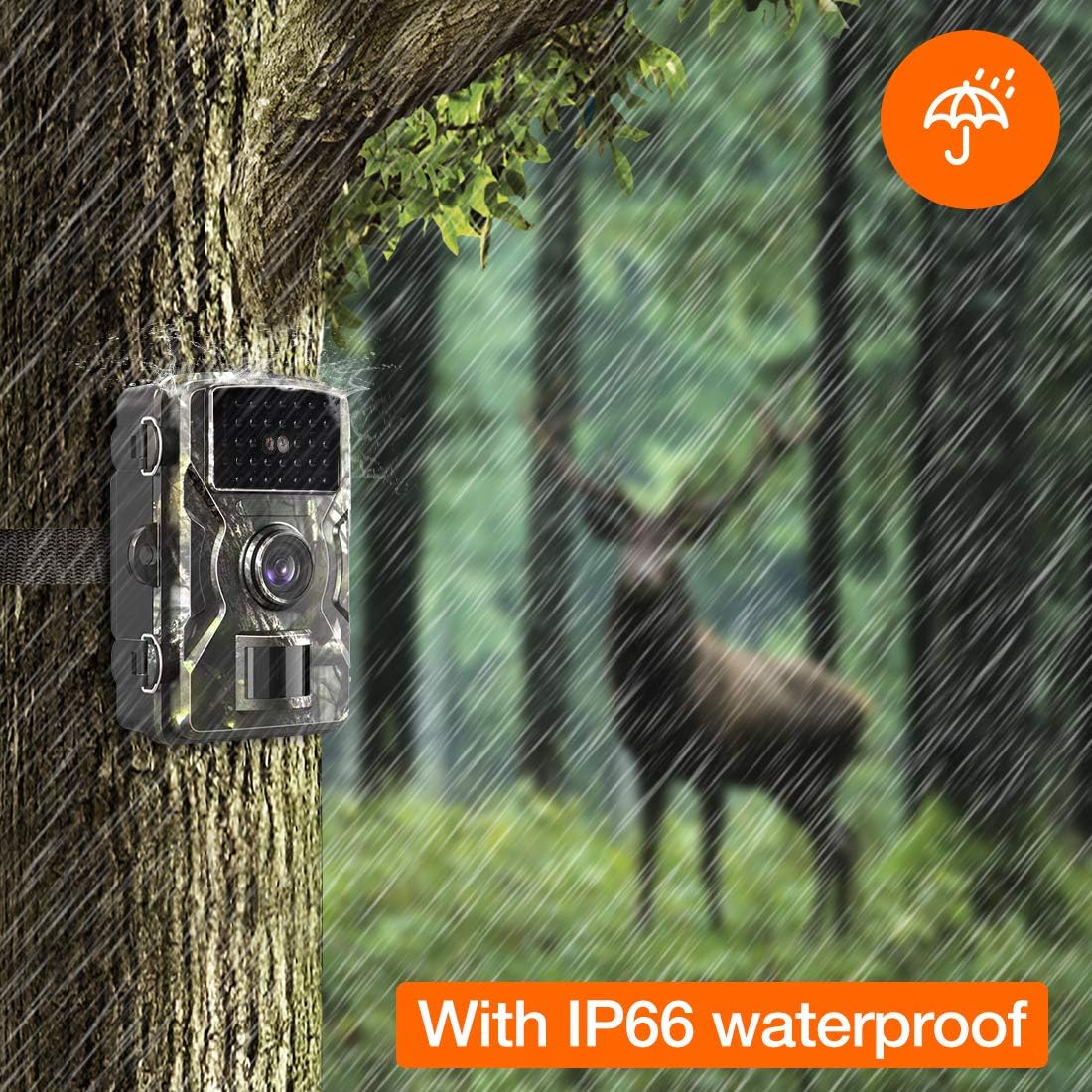 Trail Camera with 12MP and 1080P Hunting Cameras with No-Glow Infrared Night Vision Hunting Camera for Wildlife Monitoring Low Glow and Upgraded Waterproof IP66 for Outdoor Wildlife Watching zoopod: Home Improvement