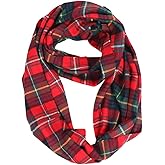 TZ Promise Unisex's Infinity Scarves Tartan Plaid & Checks Soft Long for Cold Weather Winter