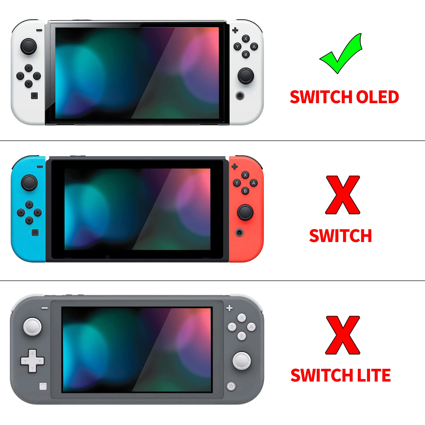 playvital AlterGrips Protective Slim Case for Nintendo Switch OLED, Ergonomic Grip Cover for Joycon, Dockable Hard Shell for Switch OLED w/Thumb Grip Caps & Button Caps