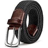 KEMISANT Men Belt-Stretch Woven Braided Belt For Gift Men Golf Casual Jeans Dresses with Nylon Canvas 1 3/8"