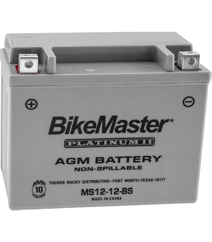 Amazon.com: BikeMaster AGM Platinum II Battery MS12-12B-BS