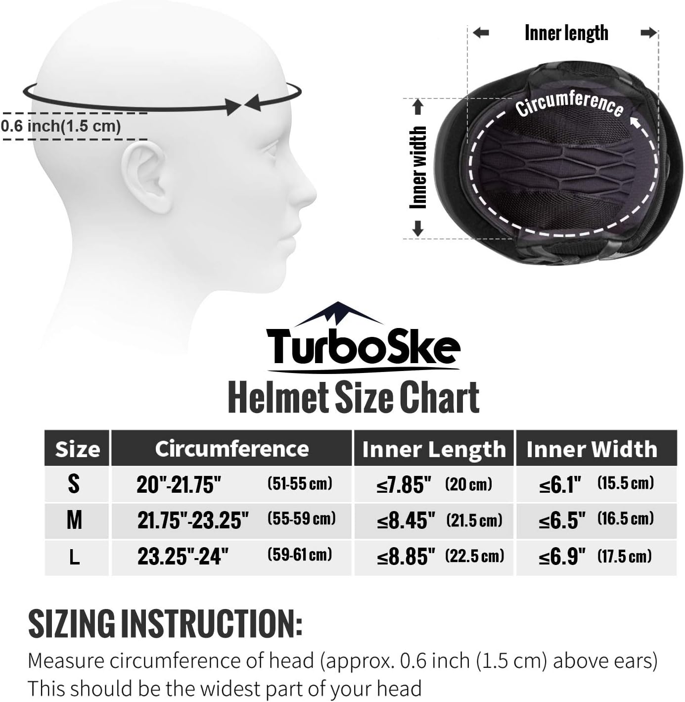 TurboSke Ski Helmet, Snowboard Helmet, Snow Sports Helmet, Audio Compatible for Men Women and Youth : Sports & Outdoors