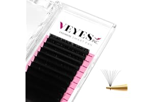 VEYES INC Cashmere Smart Fan Lash Extensions 0.03 0.05 0.07 C/CC/D Curl 8-20mm Mixed & Single Length, Super Matte Black Volume Lashes, Professional Supplies for Lash Techs (0.05 D 8-16mm)